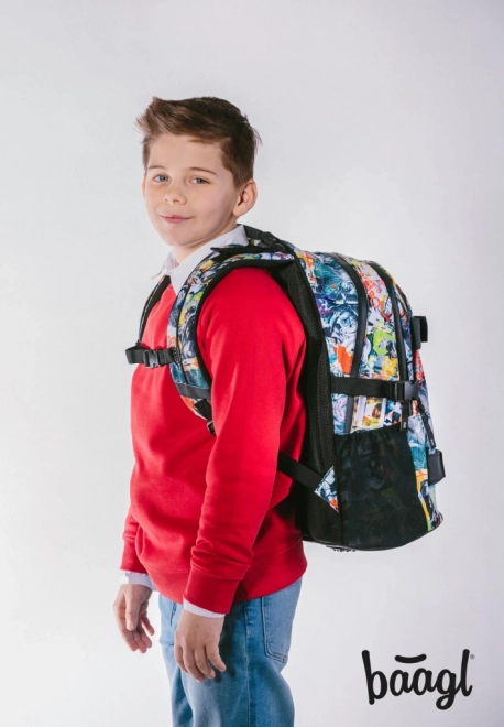 BAAGL Sac à dos scolaire Skate Batman Comics