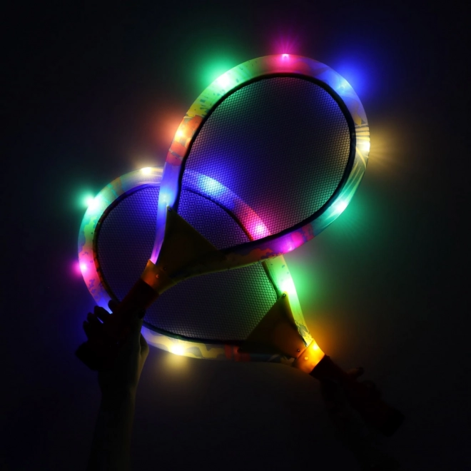 Led Glowing Badminton Racket Set