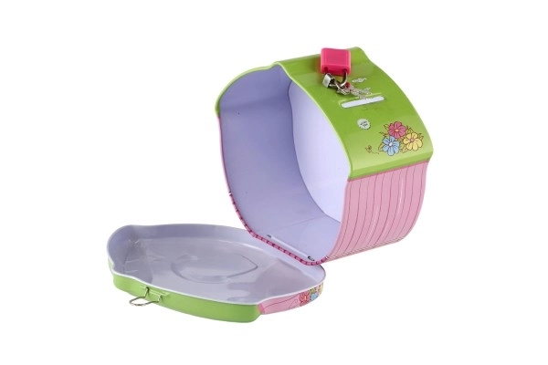 Spaarhuisje van blik met slot 16x8cm - 1st