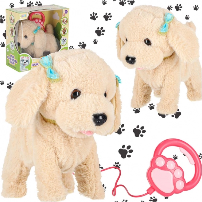 Chien interactif en laisse – caniche, il aboie et marche
