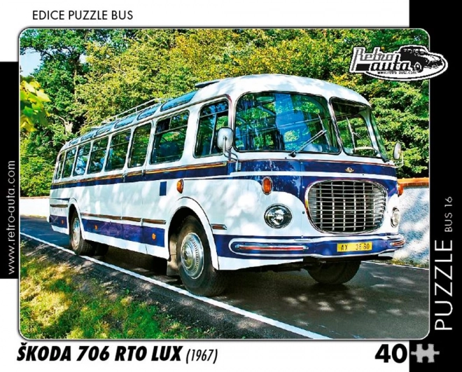 RETRO-AUTA Puzzle Autobus Škoda 706 RTO Lux 40 pièces