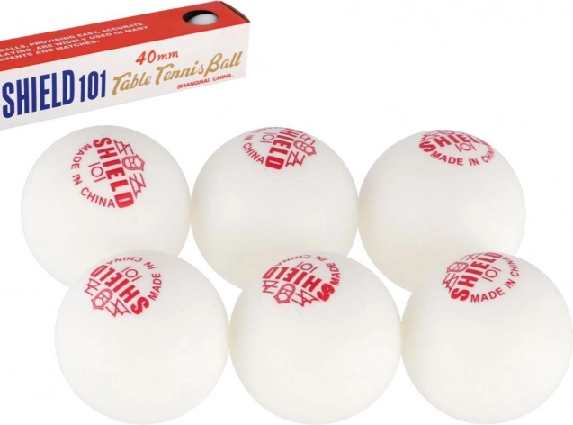 Boules de tennis de table SHIELD blanches 6 pcs