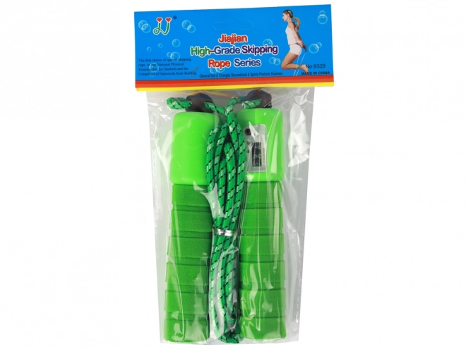Groene springtouw met teller 275 cm voor fitness