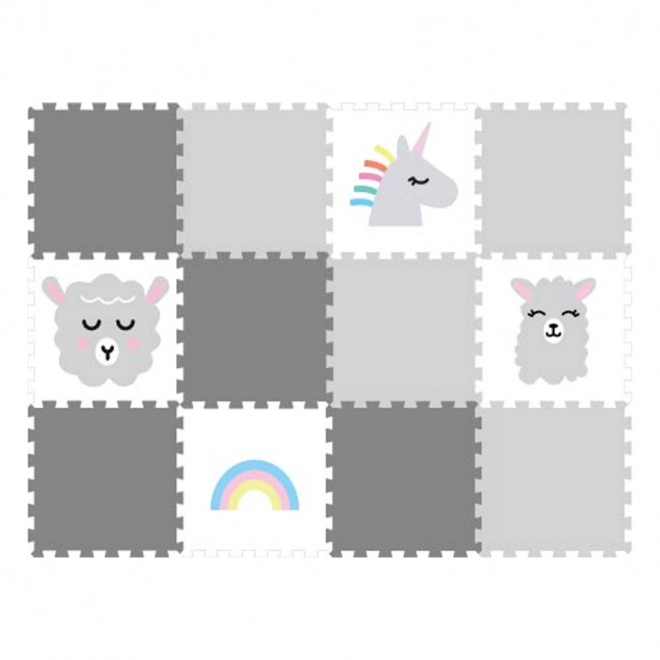 Minideckfloor vloer 12 delen - lammetje, lama, eenhoorn, regenboog