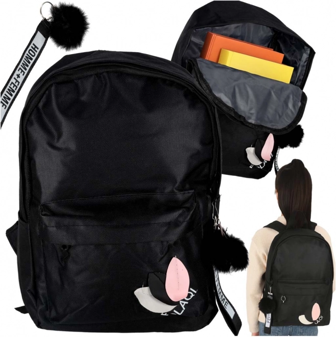 sac à dos scolaire noir pour les jeunes