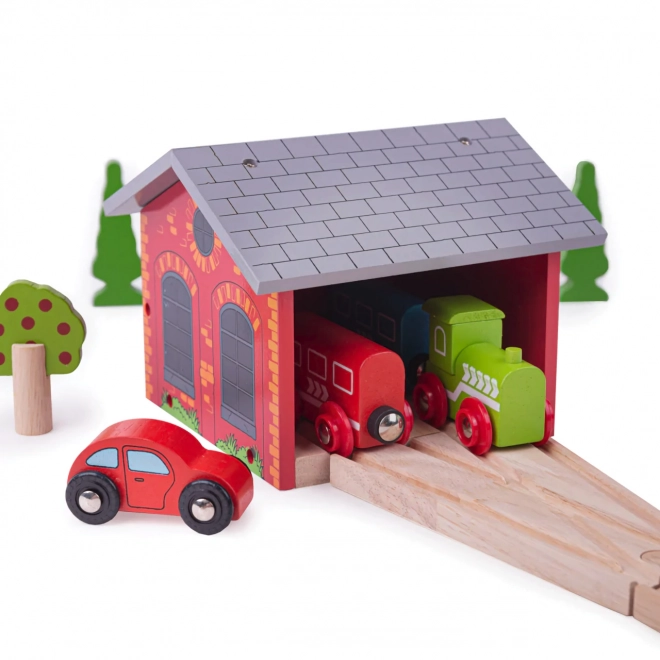 Wooden Depot for Two Train Sets Bigjigs Rail
