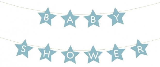 Banner voor babyshower sterren licht 290cm x 16,5cm – Lichtblauw