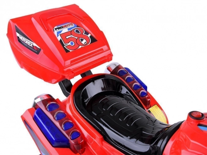 Kinder sportmotorfiets met kleurrijke LED-verlichting – Rood