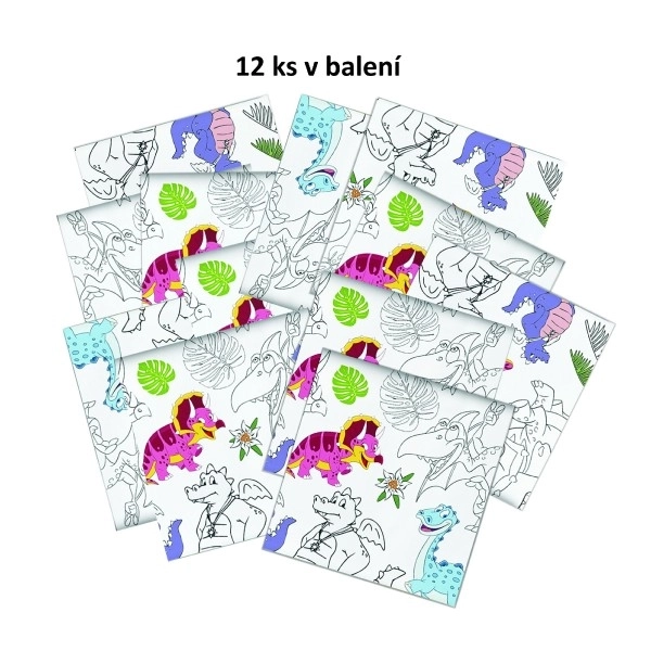Kleur servetten dinosaurussen