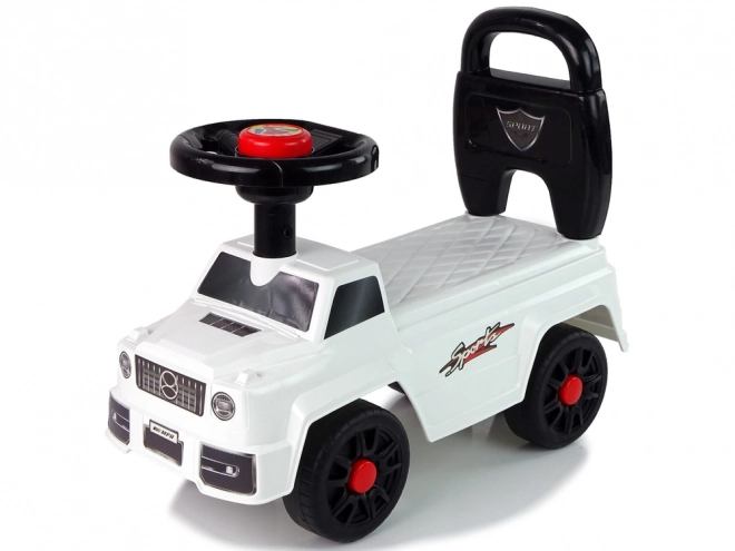 Kinderrutschauto mit Rückenlehne und Hupe weiß