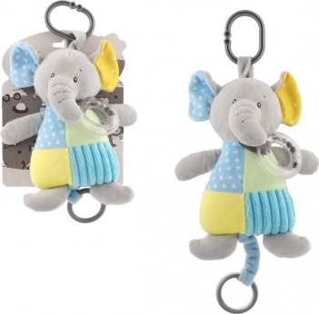 Opwindbare pluche olifant met muziekdoosje