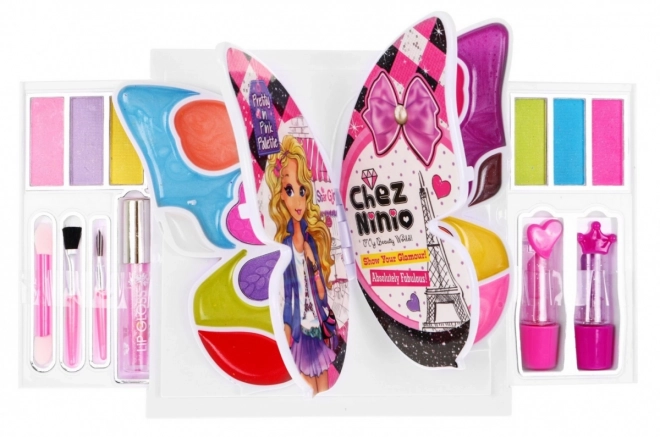 Kleurrijke make-up set Butterfly voor kinderen 3+ Cosmetica + accessoires