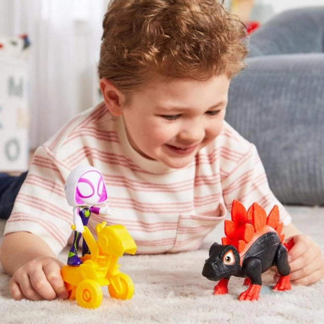 Spider-man spidey en zijn fantastische vrienden figuur met dinosaurus en accessoires