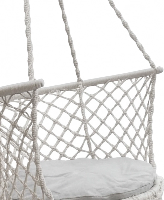 Tuinschommel nest met rugleuning grijs 80 cm 150 kg