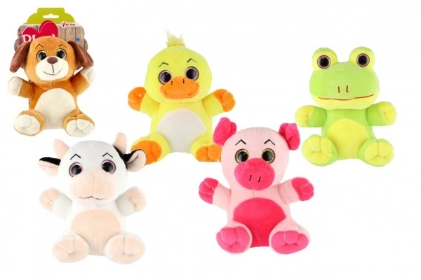 Pluche dier groot ogen 18 cm op kaart