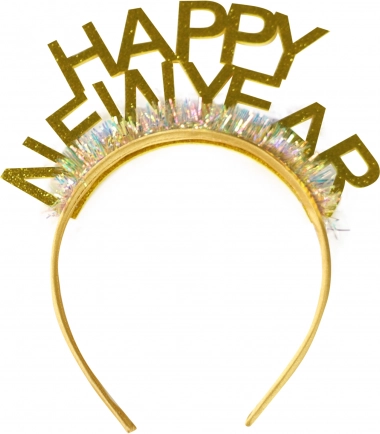 Haarband Happy New Year goud