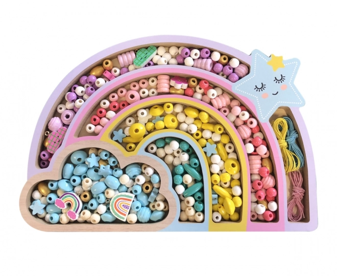 Wooden Pastel Beads Rainbow Set