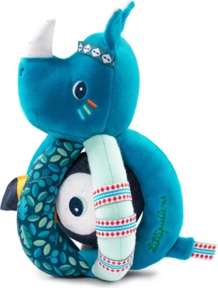 Lilliputiens rattle rhinoceros Marius and toucan Pablo