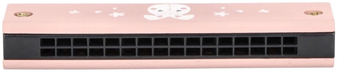 Roze mondharmonica voor kinderen met decor