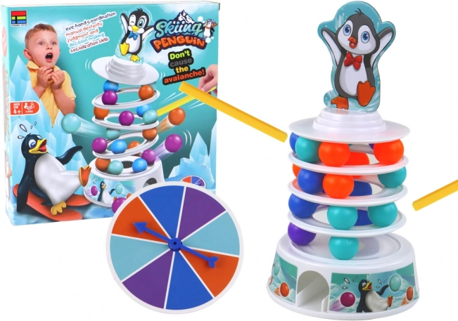 Dexterity game Penguin – marbles, slide and tower