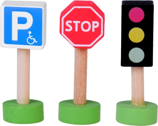 Wooden traffic signs