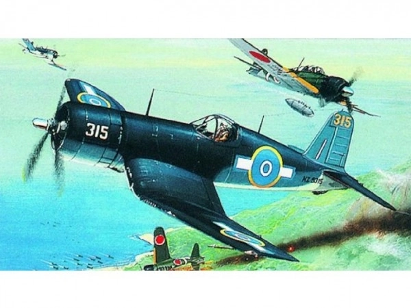 Model F4U-1 Corsair 14,1x17,3 cm in doos 25x14,5x4,5 cm