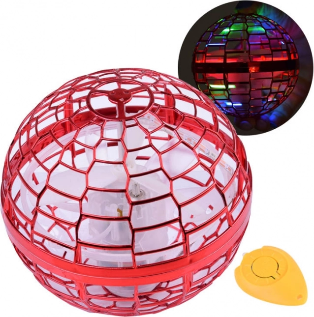 Boule UFO volante avec LED et contrôle gestuel – Rouge