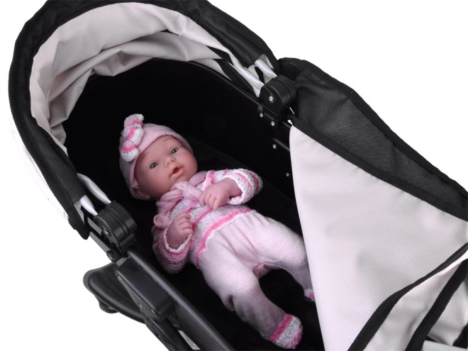 Grote diepe wandelwagen voor poppen – Beige