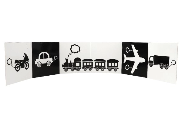 Knížka Contraste leporello Moyens de transport 15,5x15cm 0m+