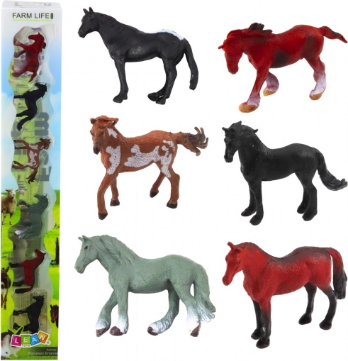 Set of Plastic Horse Figurines Farm Life Variant