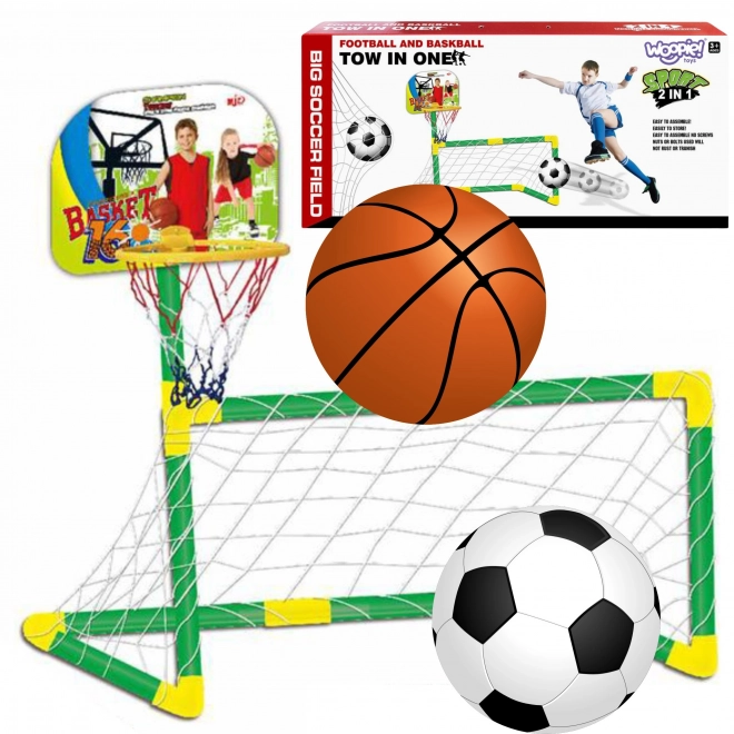 Sportset 2-in-1 Kinder basketbal en voetbal Woopie