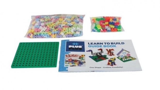 Building Kit Plus-Plus Mini Mix 600pcs (Pastel/Neon) + 2 Base Plates