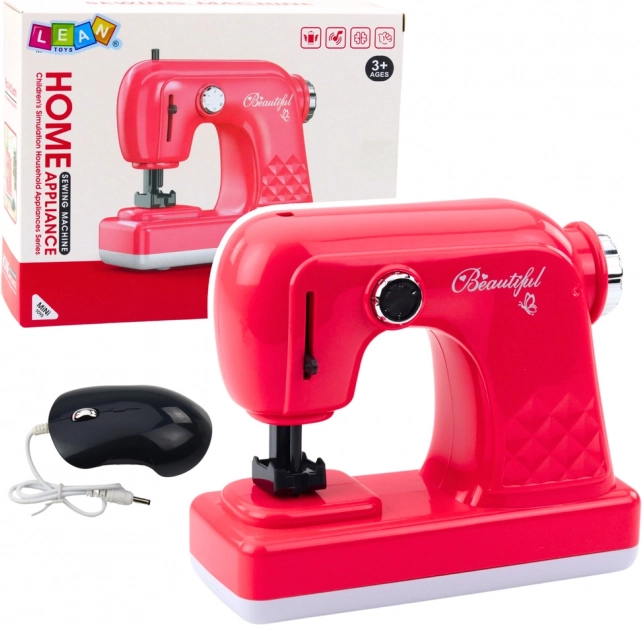 Machine à coudre amusante pour enfants avec petite souris rose