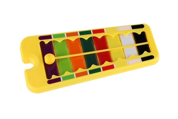 Xylofoon plastic/metaal 24cm met stokje in doos 29x16x3cm