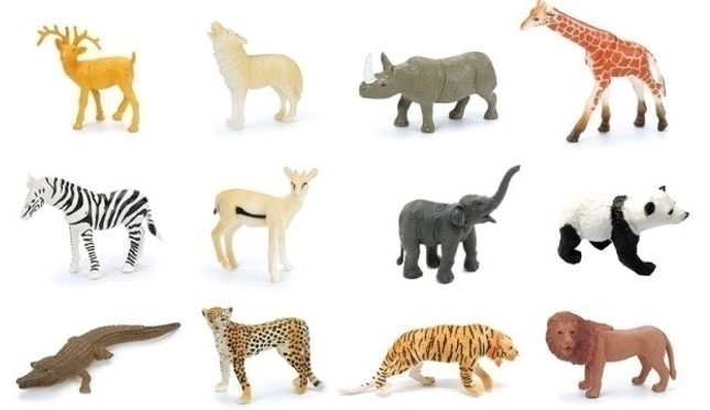 Set figuren wilde dieren 12 stuks