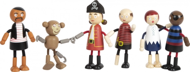 Buigzame houten piratenpoppen