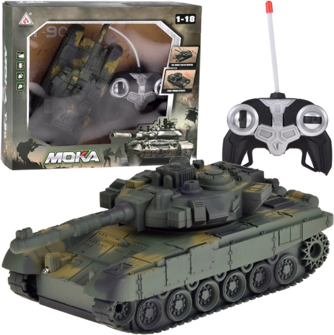 RC tank with rotating turret, lights and realistic sounds