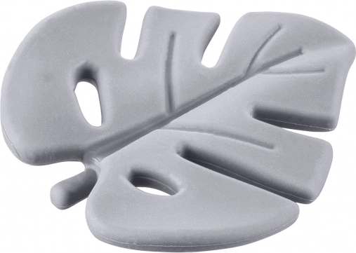 Silicone Teether Leaf, Dove Grey