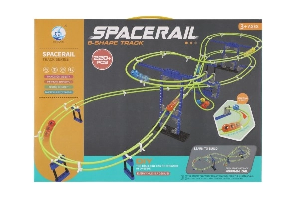 Knikkerrace spacerail plastic 220st in doos 39x28x7cm