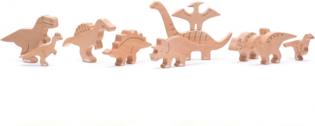 Set of Wooden Dinosaurs Bajo 10 pcs