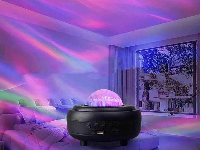 Nachtelijke aurora lichtprojector met bluetooth luidspreker