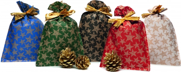 Sachet en papier à motif d’étoiles 20x32 cm