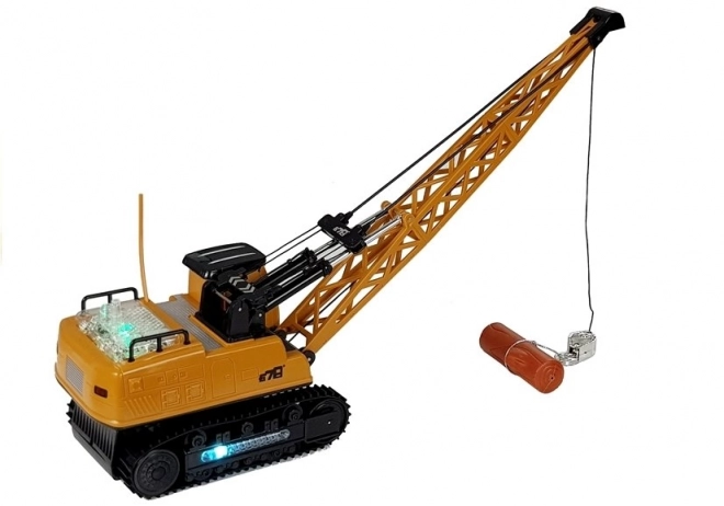 Constructievoertuig afstandsbediening RC Kraan beweegbare arm lichten geel