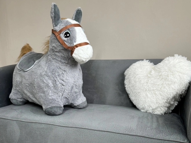 Pluche springpaardje grijs – Grijs