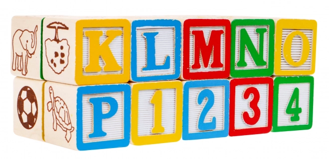Houten vrachtwagen met aanhanger en blokken voor kinderen 2+ Educatief speelgoed + blokken met letters en cijfers