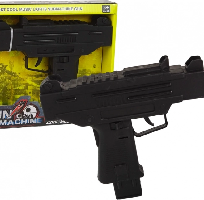 Zwarte speelgoedpistool met geluid en vibraties