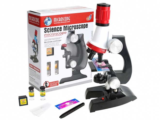 Grote microscoop voor een kleine wetenschapper op batterijen