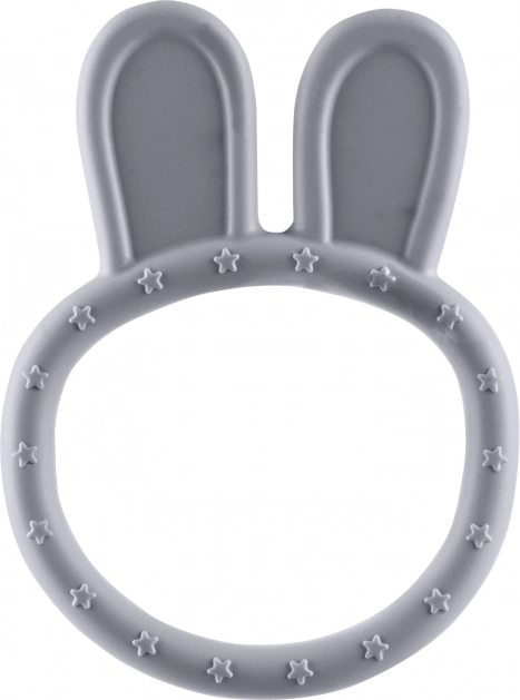 Silicone Teether Rabbit, Dove Grey