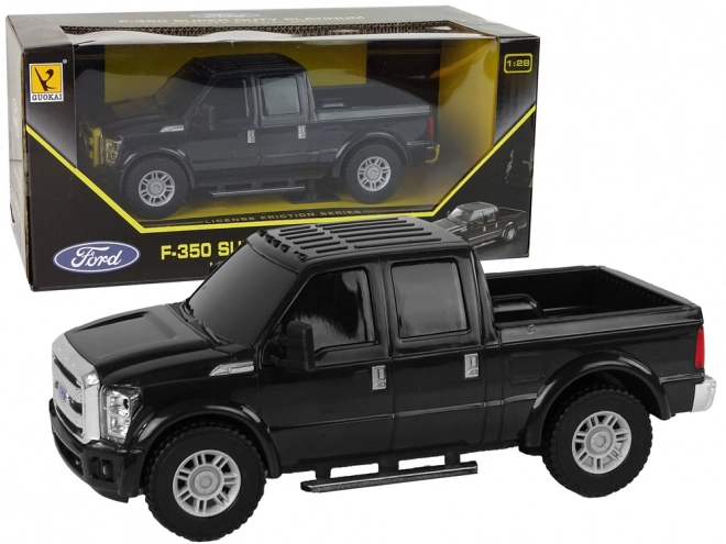 Zwarte Pickup Ford F-350 met Wrijvingsaandrijving 1:28
