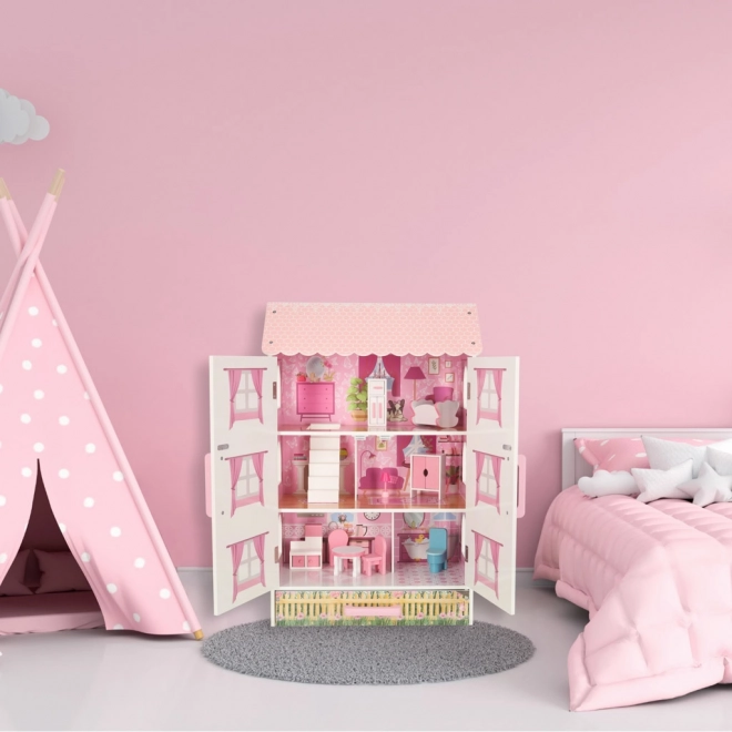 Houten poppenhuis Lulilo Papilio roze 80cm